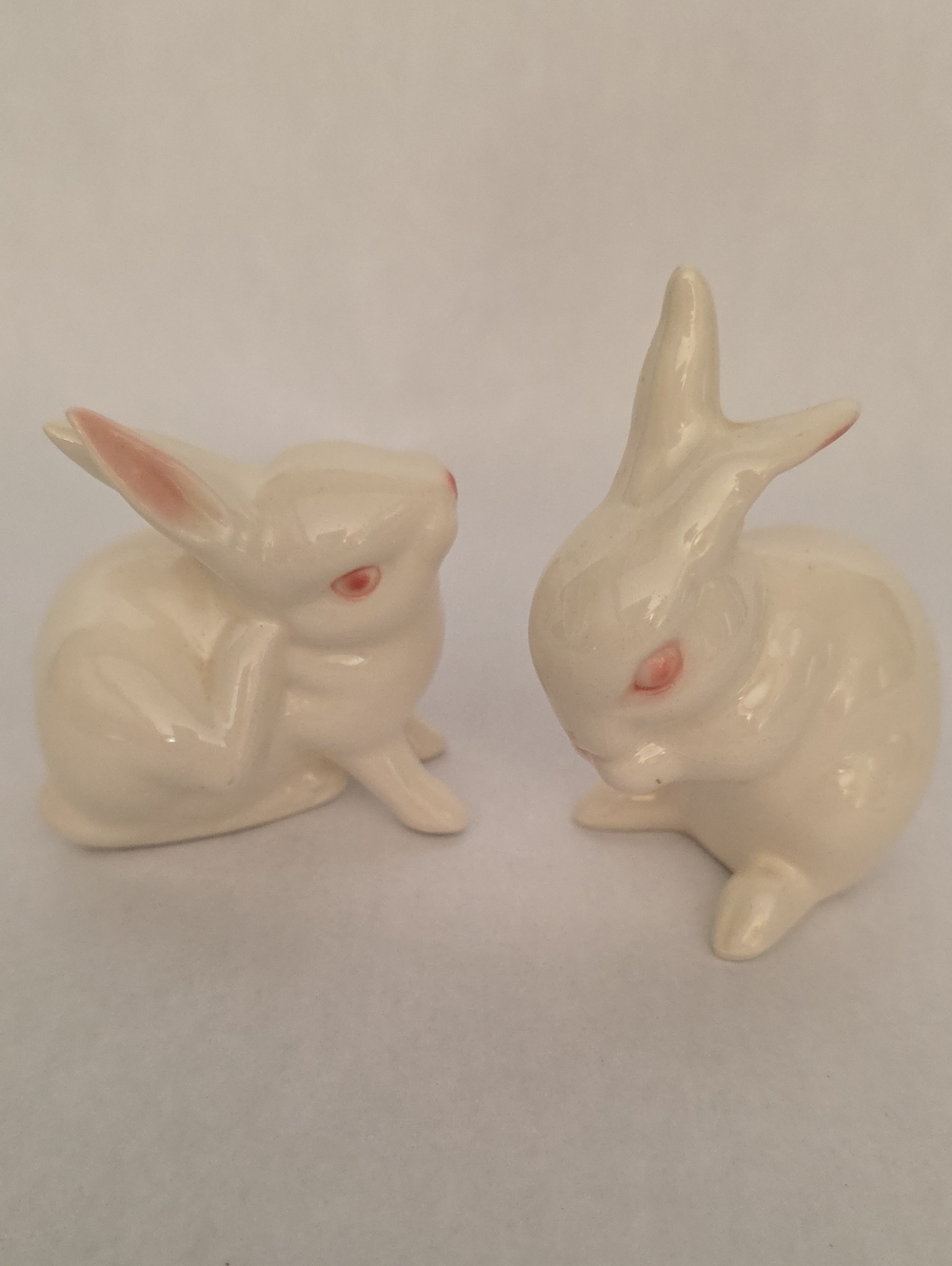 Vintage Goebel TMK3 White Rabbit Bunny Pair - Made in West Germany 1960s MCM